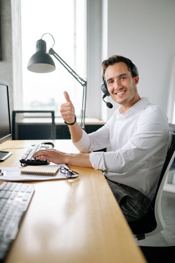 A Man Giving a Thumbs up